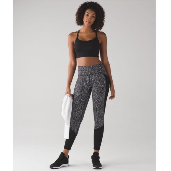 Lululemon Fit Physique Tight Leggings Knit Pockets High Waisted Rise Sheer Mesh - Picture 1 of 14